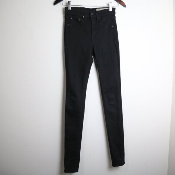 Rag & Bone Flexi Nina Skinny Smooth & Sculpt Denim Black Jeans Size 24 - Picture 2 of 11